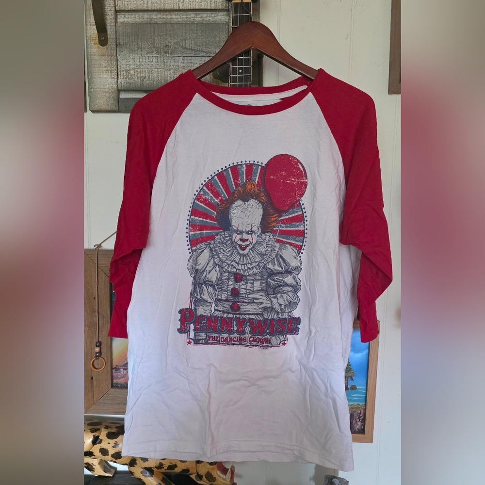 Pennywise Red and White Long Sleeve Ringee Tee 2XL